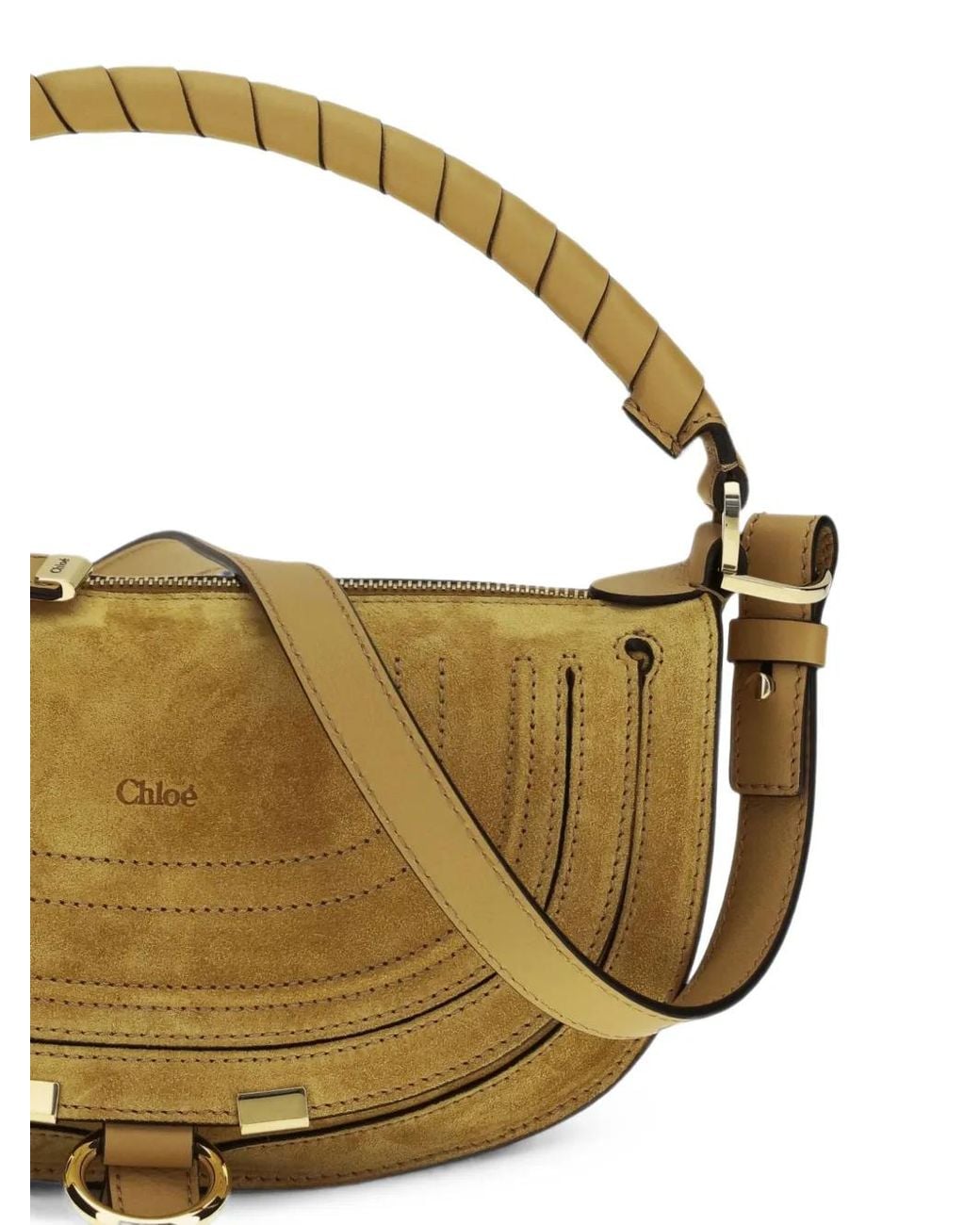 Chloé Metallic Marcie Suede Shoulder Bag