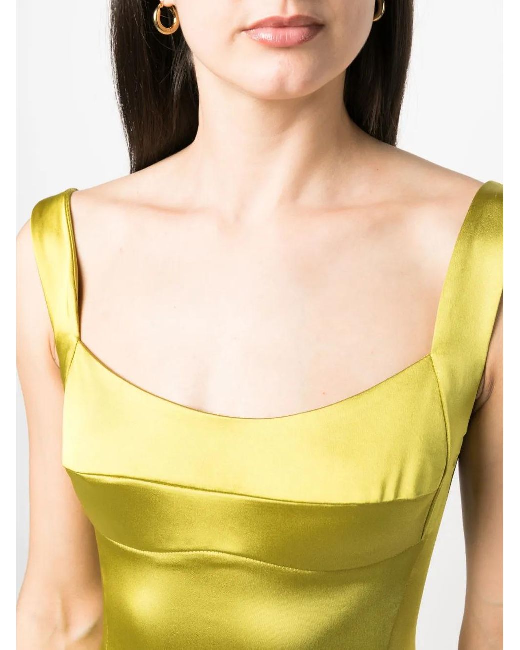 Atu Body Couture Yellow V-Back Satin Gown