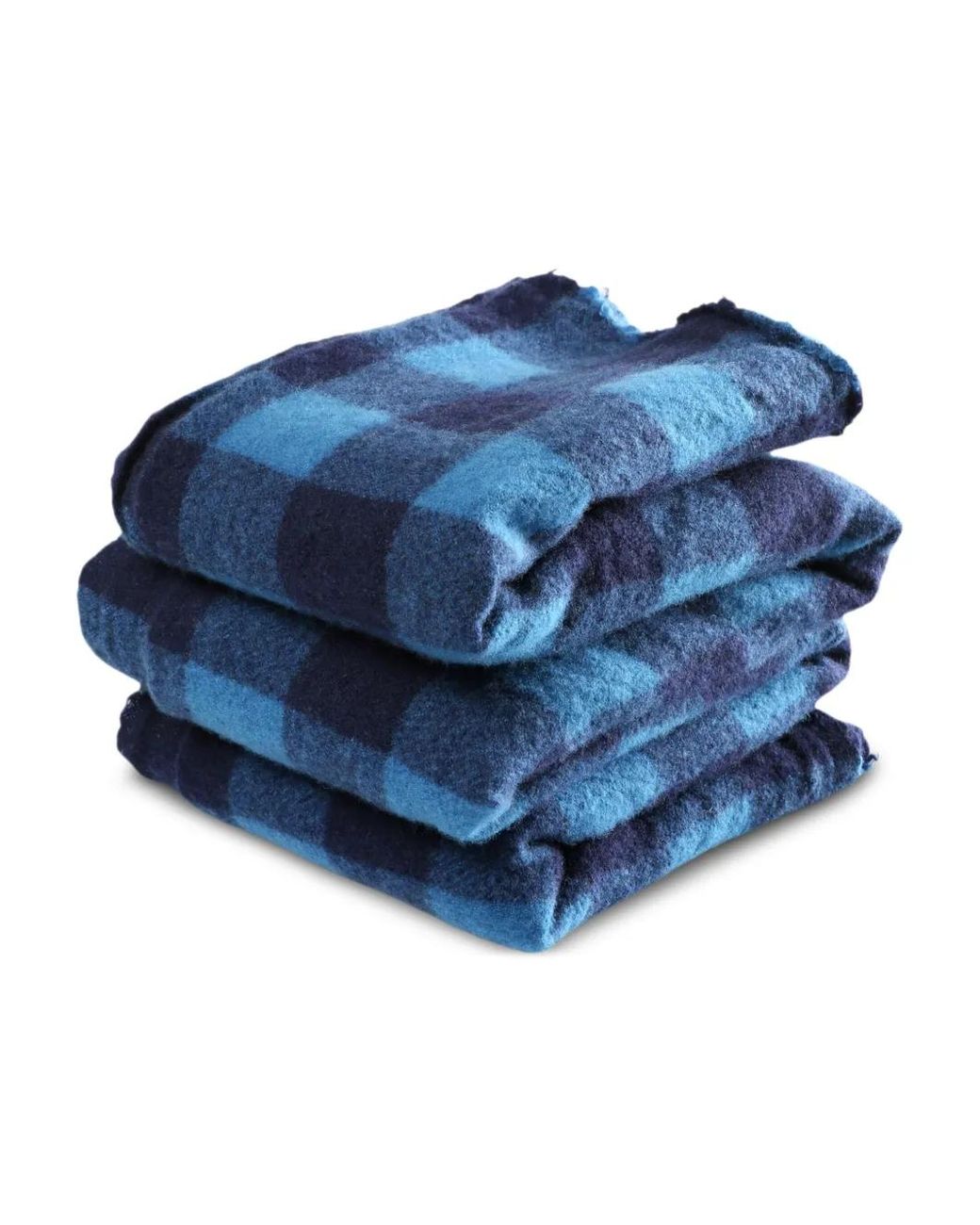 Daniela Gregis Blue Check-Pattern Scarf