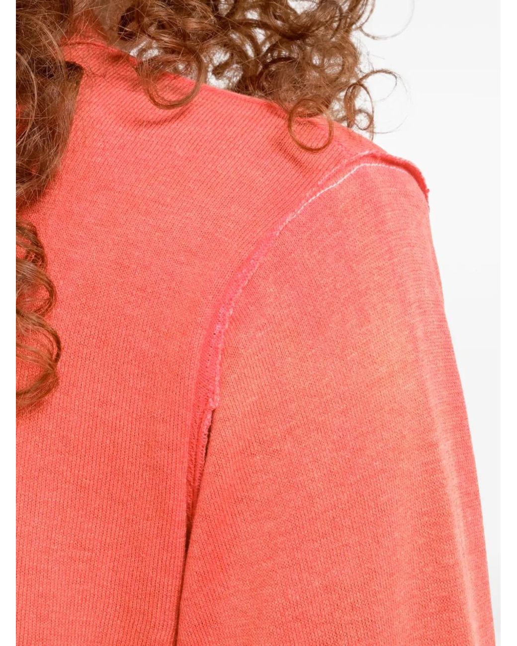 Camiel Fortgens Orange Cardigan À Fermeture Zippée