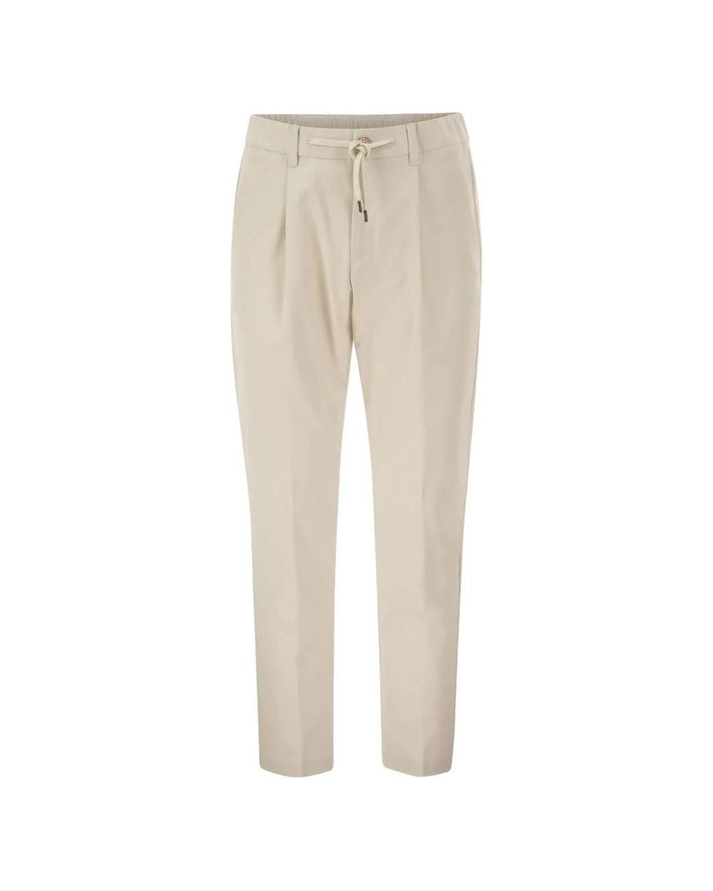 Herno Natural Drawstring Tapered Trousers for men