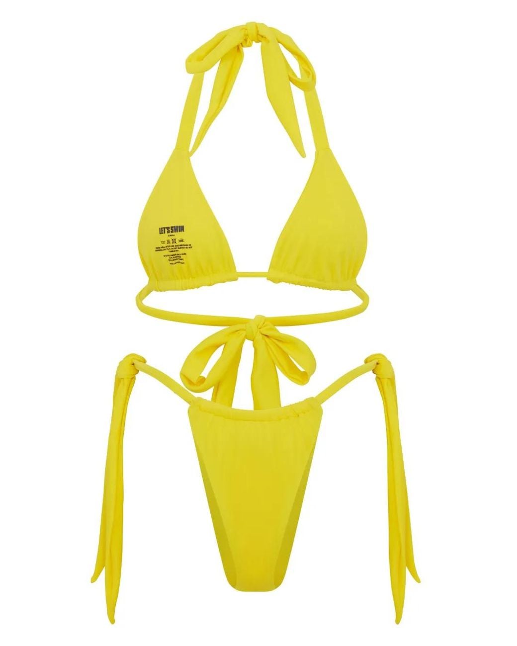 Let's Swim Yellow Triangle-Cup Bikini Top