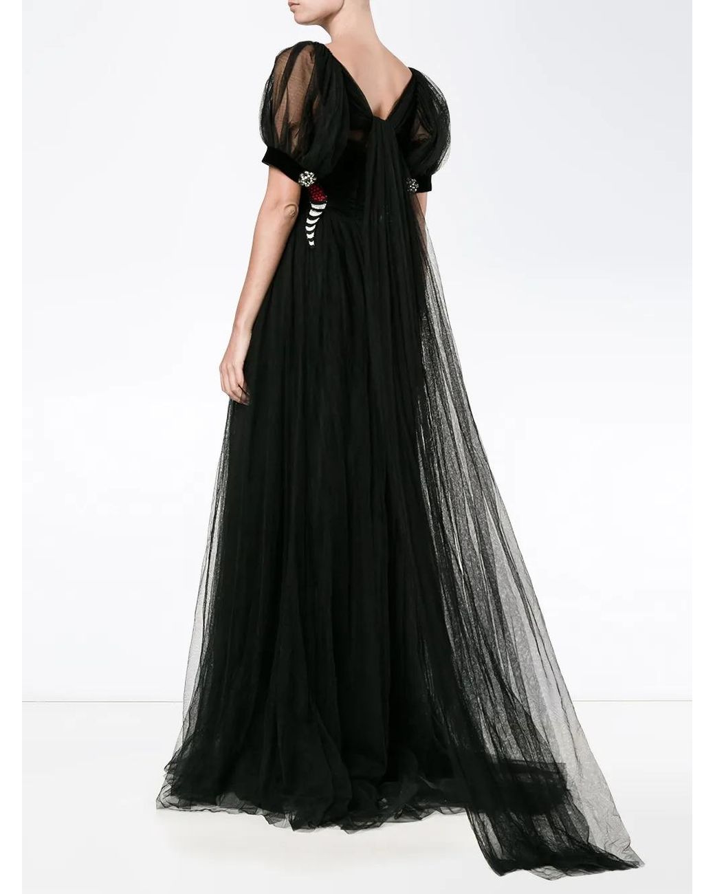 Gucci Snake Embroidered Tulle Gown in Black | Lyst Gucci Snake Embroidered Tulle Gown in Black | Lyst