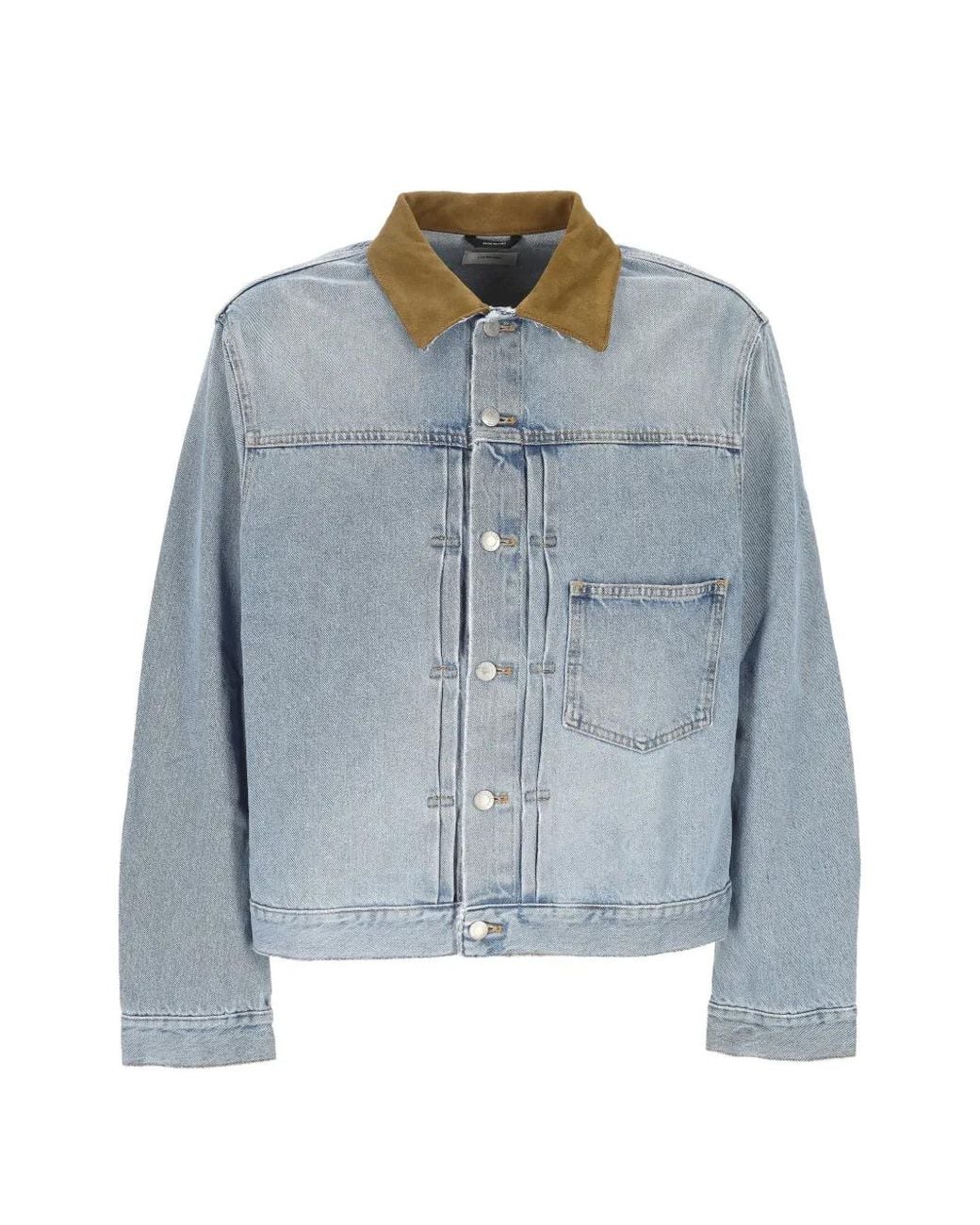 Haikure Blue Corduroy Collar Cotton Jacket for men