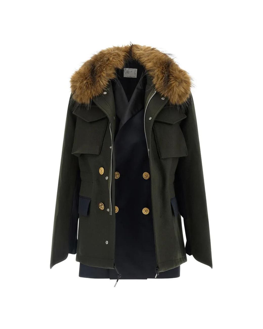 Sacai Black Zip-Fastening Jacket