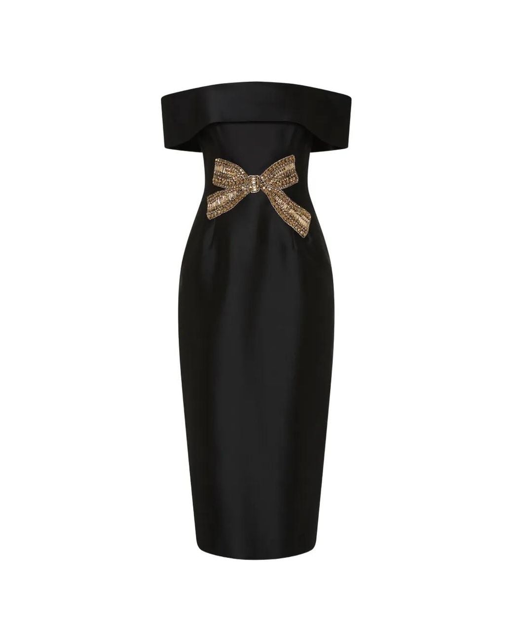 Rebecca Vallance Black Venus Midi Dress