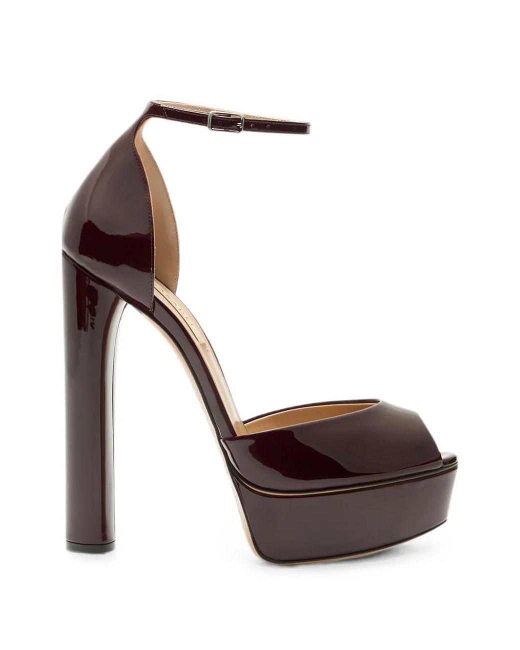 Casadei Brown Flora Patent Leather Sandals