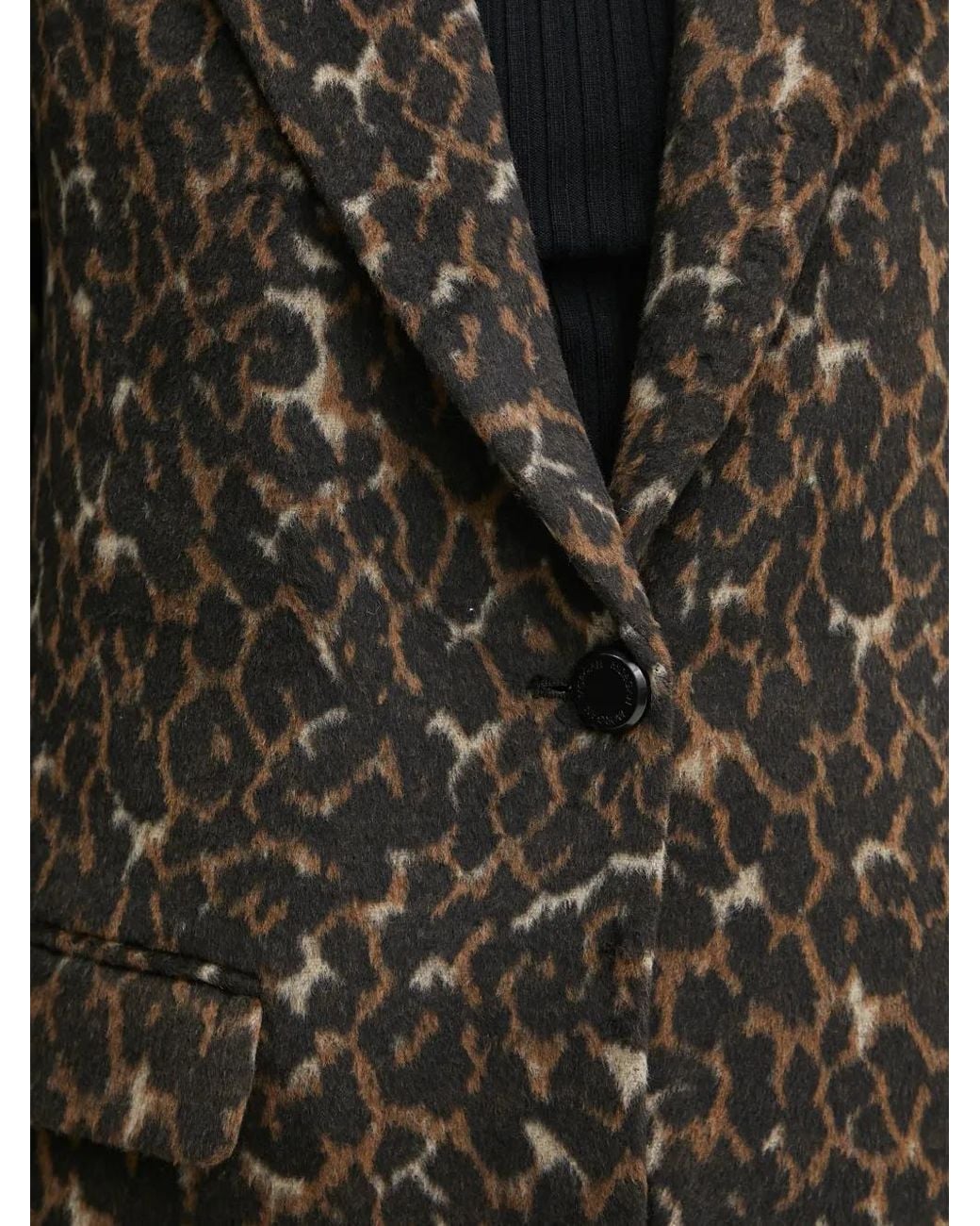 Morgan Black Leopard-Print Coat