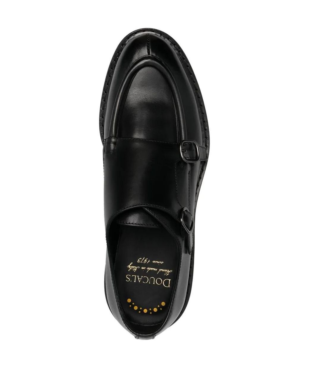 Doucal's Black Double-Strap Monk Shoes for men