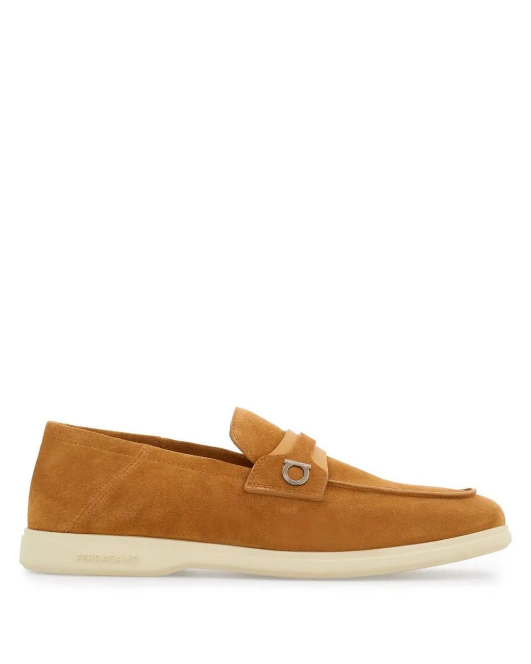 Ferragamo Brown Ferragamo Gancini-Buckle Leather Loafers for men