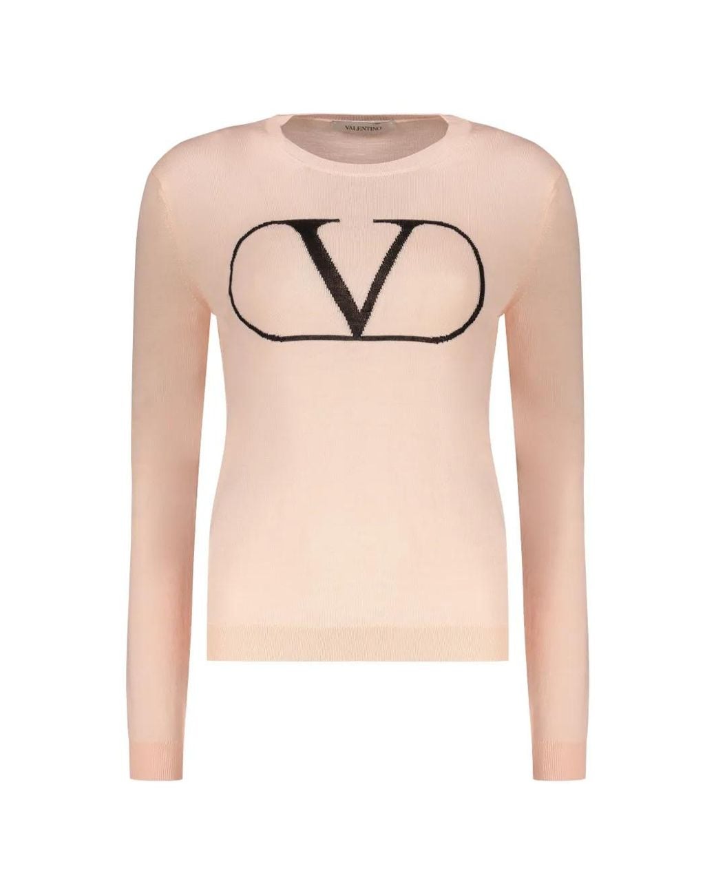 Valentino Garavani Pink Vlogo Wool Sweater