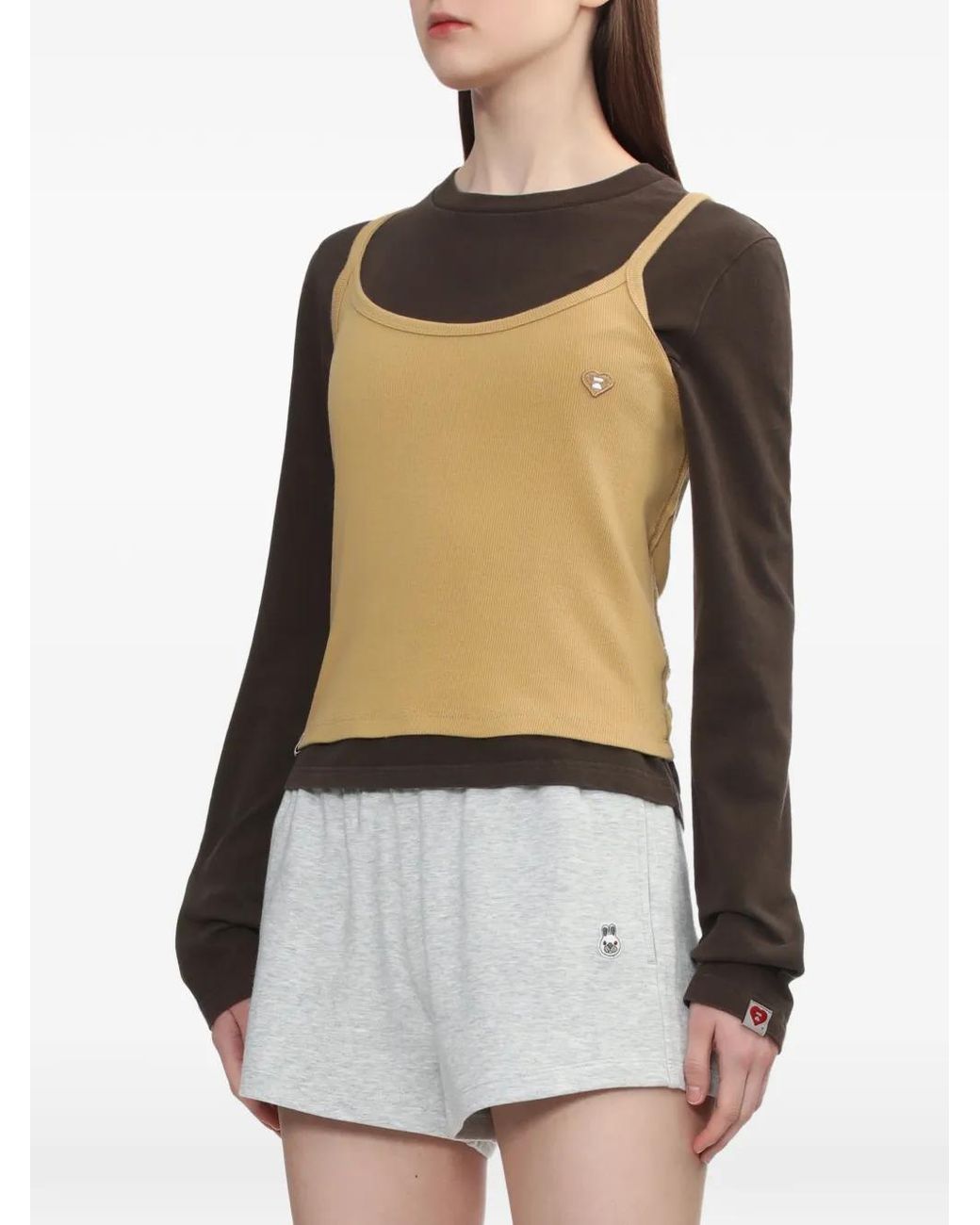 AAPE BY A BATHING AP Natural Heart-Motif Top
