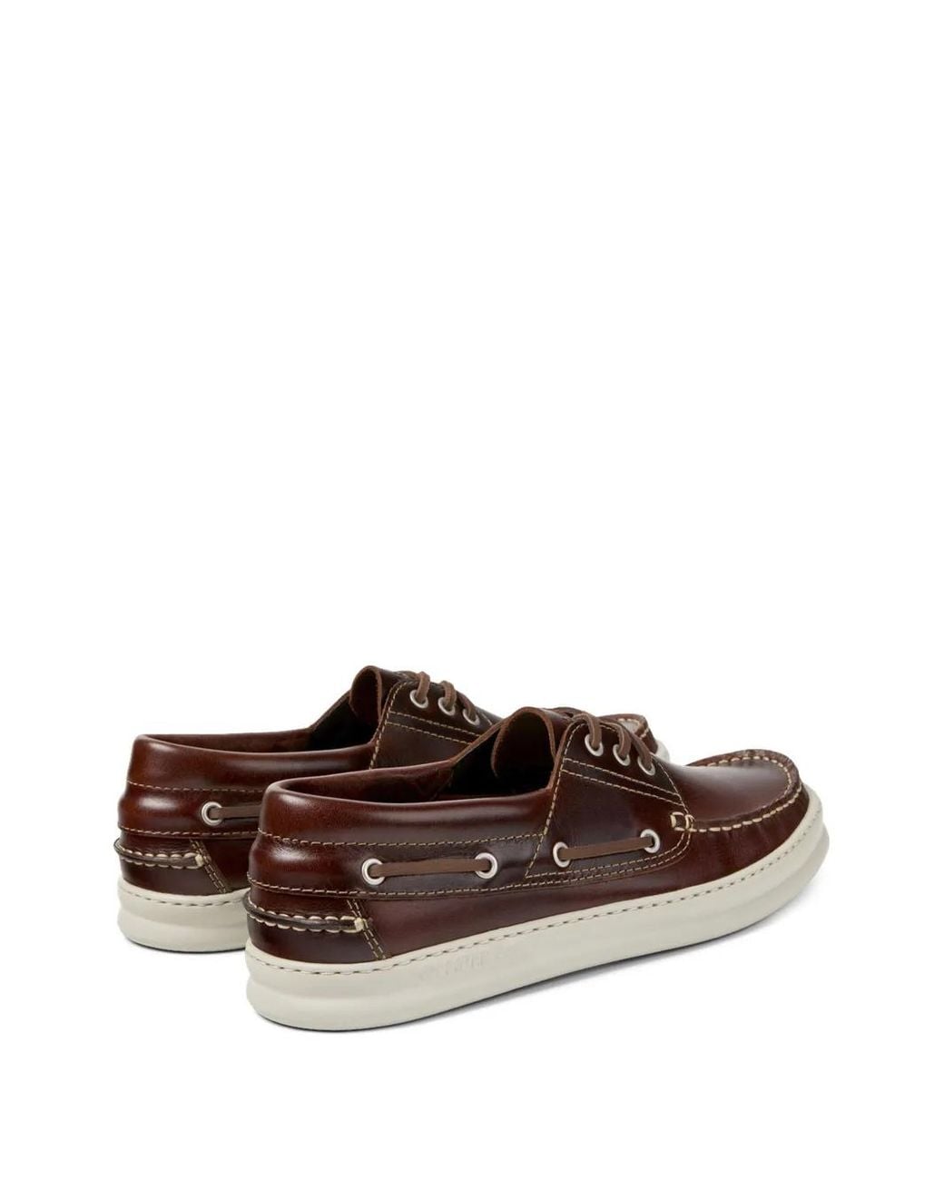Camper Brown Leather Stringed Shoes for men