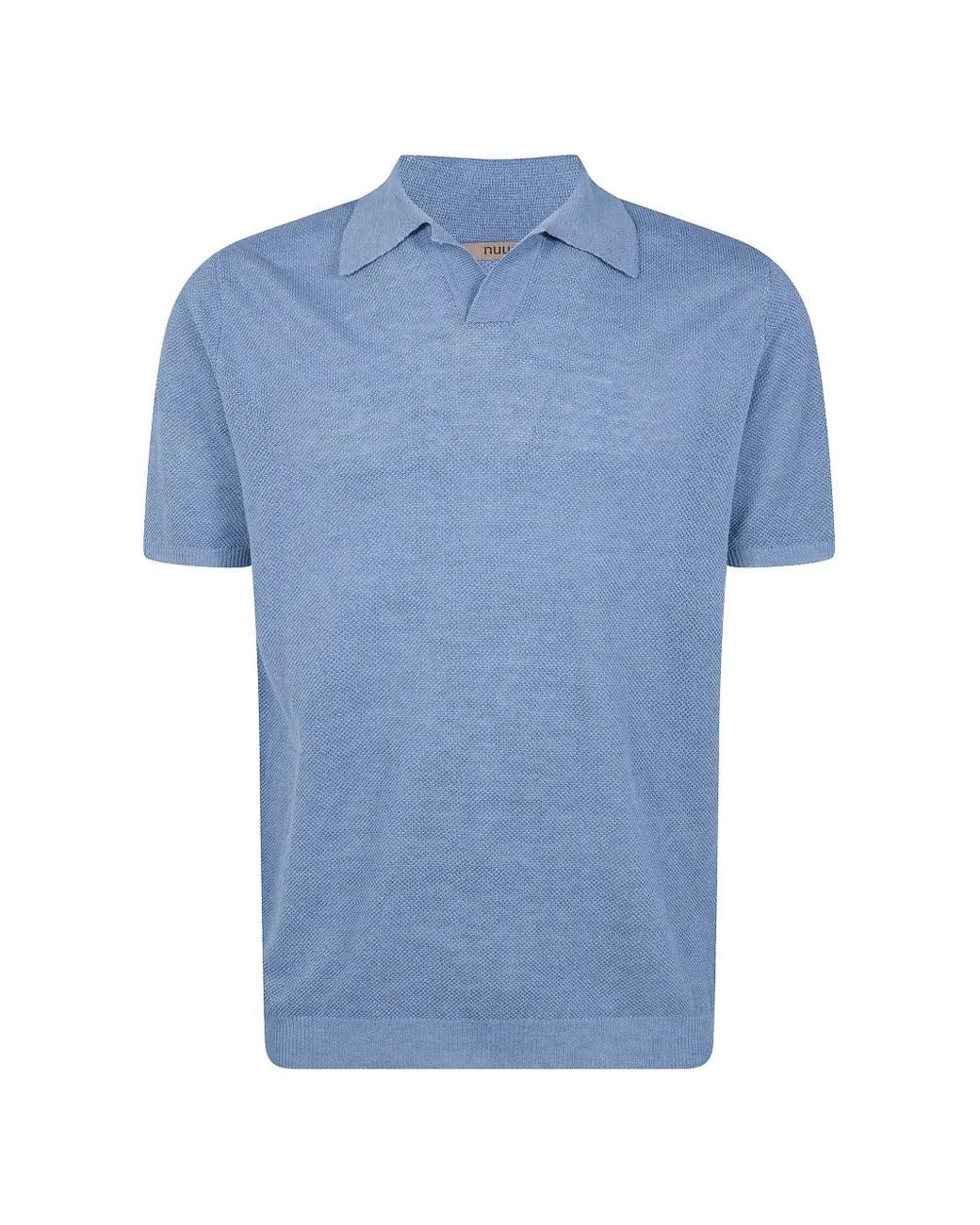 Nuur Blue Polo-Collar T-Shirt for men