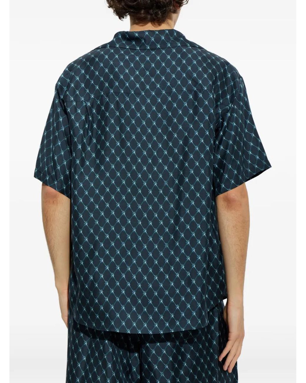 Balmain Blue Silk Shirt for men