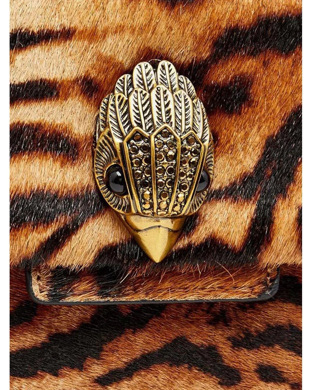 Kurt Geiger Metallic Kensington Tiger-Print Shoulder Bag