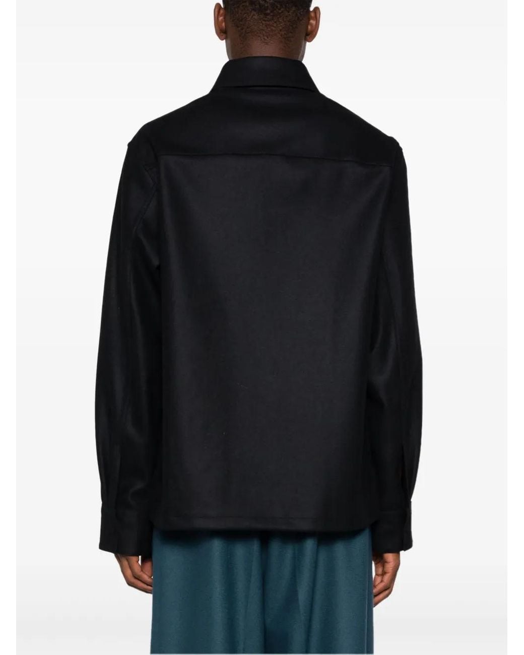 Jil Sander Wollen Overhemd in het Black voor heren