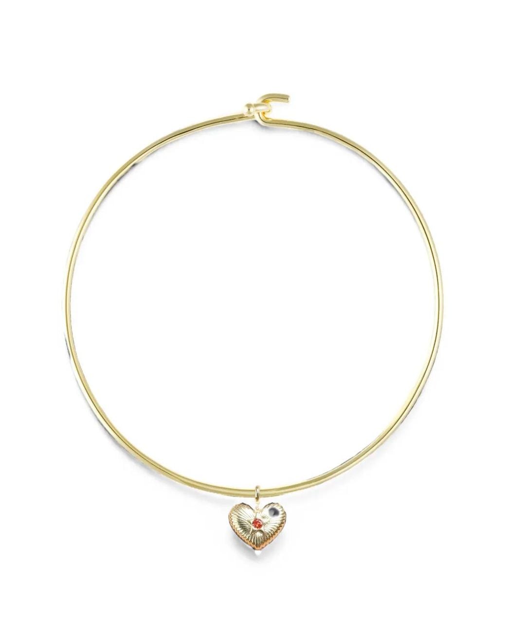 Eshvi Metallic Heart Necklace