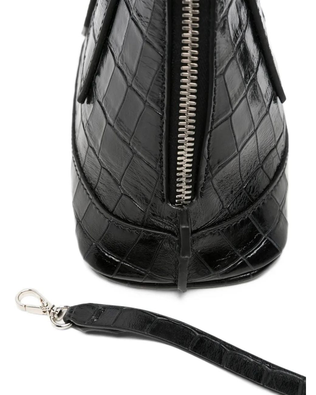 The Attico Black Mini Sant Ambroeus Croc-Effect Tote Bag