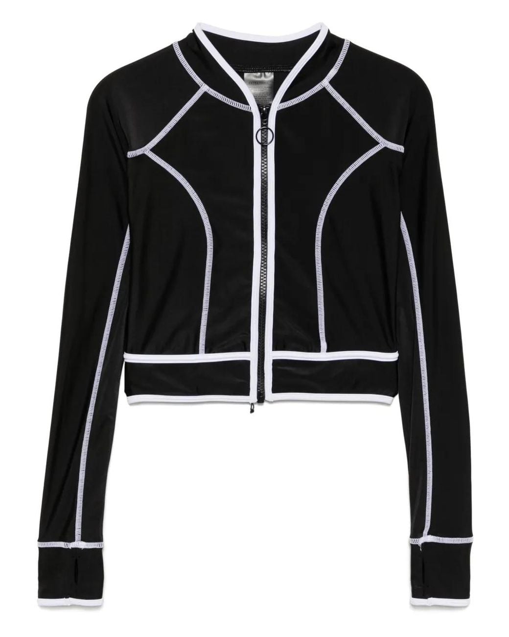 Duskii Black Long-Sleeves Panelled Surf Top