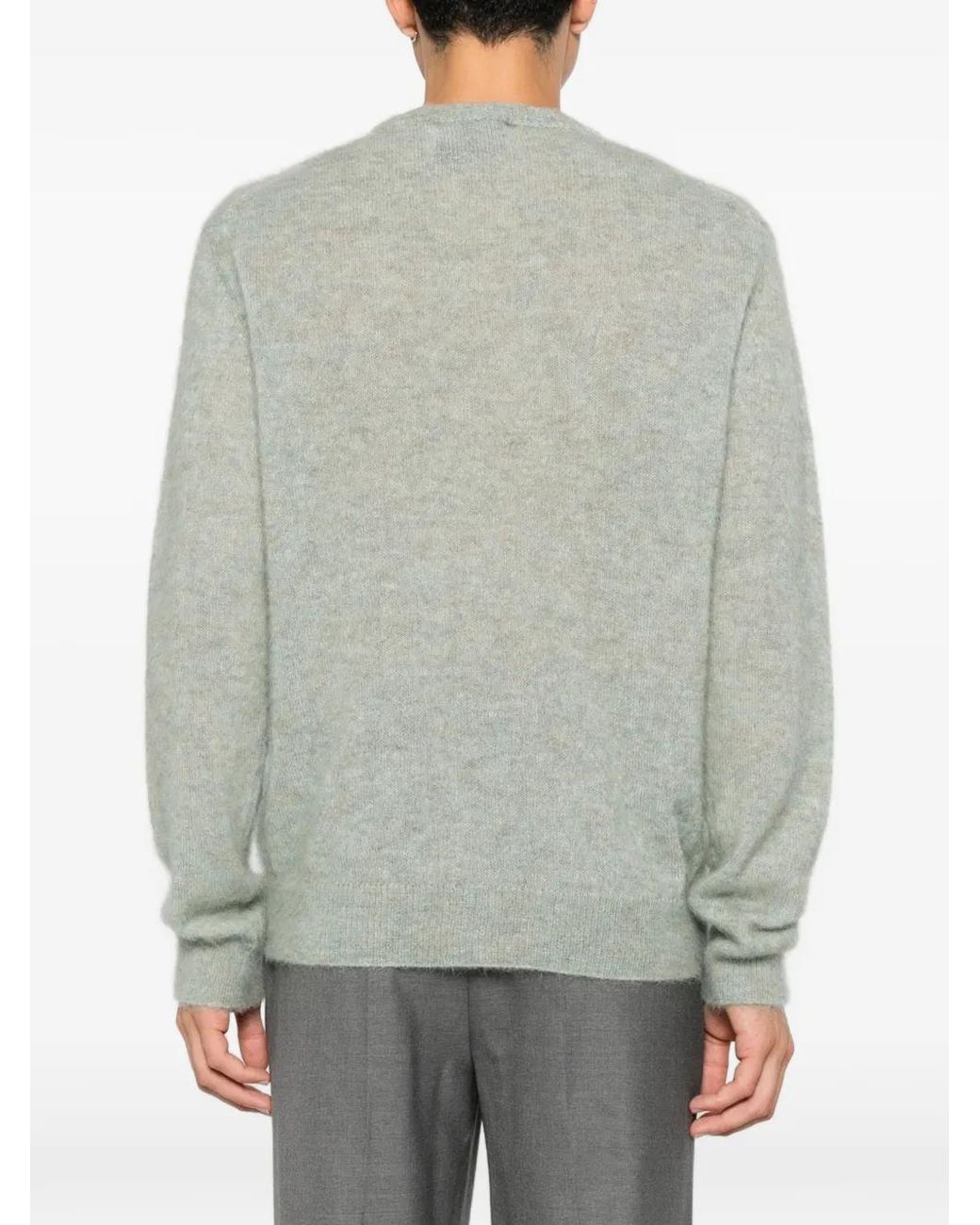 Amaranto Gebürsteter Strickpullover in Gray für Herren