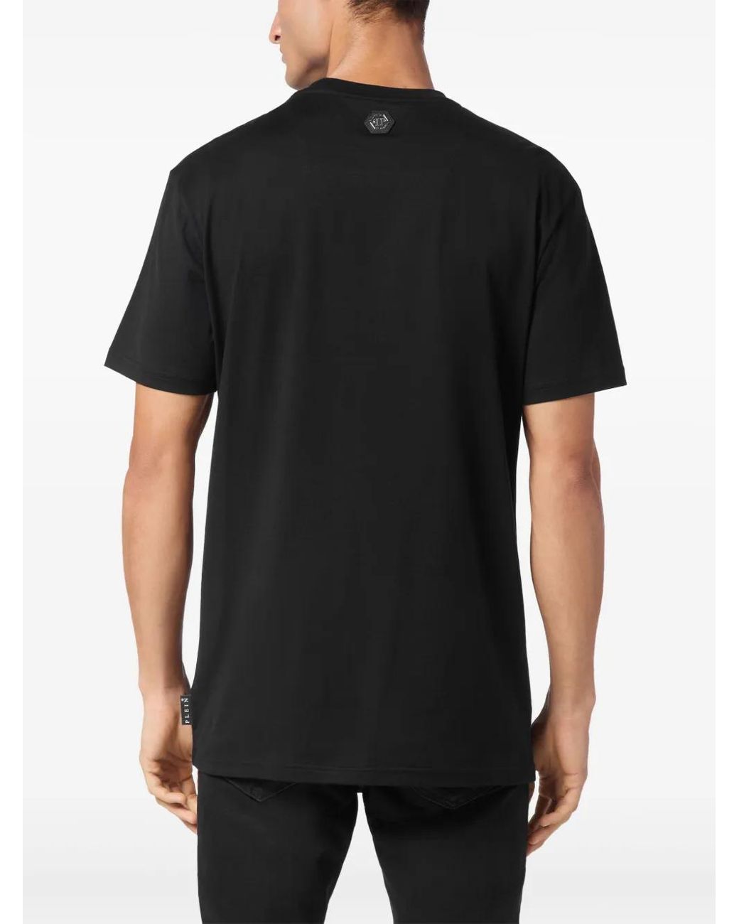 Philipp Plein Black Strass Cars Racing T-Shirt for men