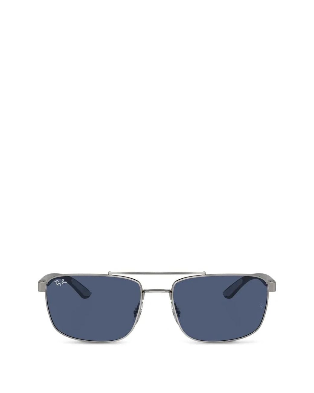 Ray-Ban Blue Double-Bridge Rectangle-Frame Sunglasses
