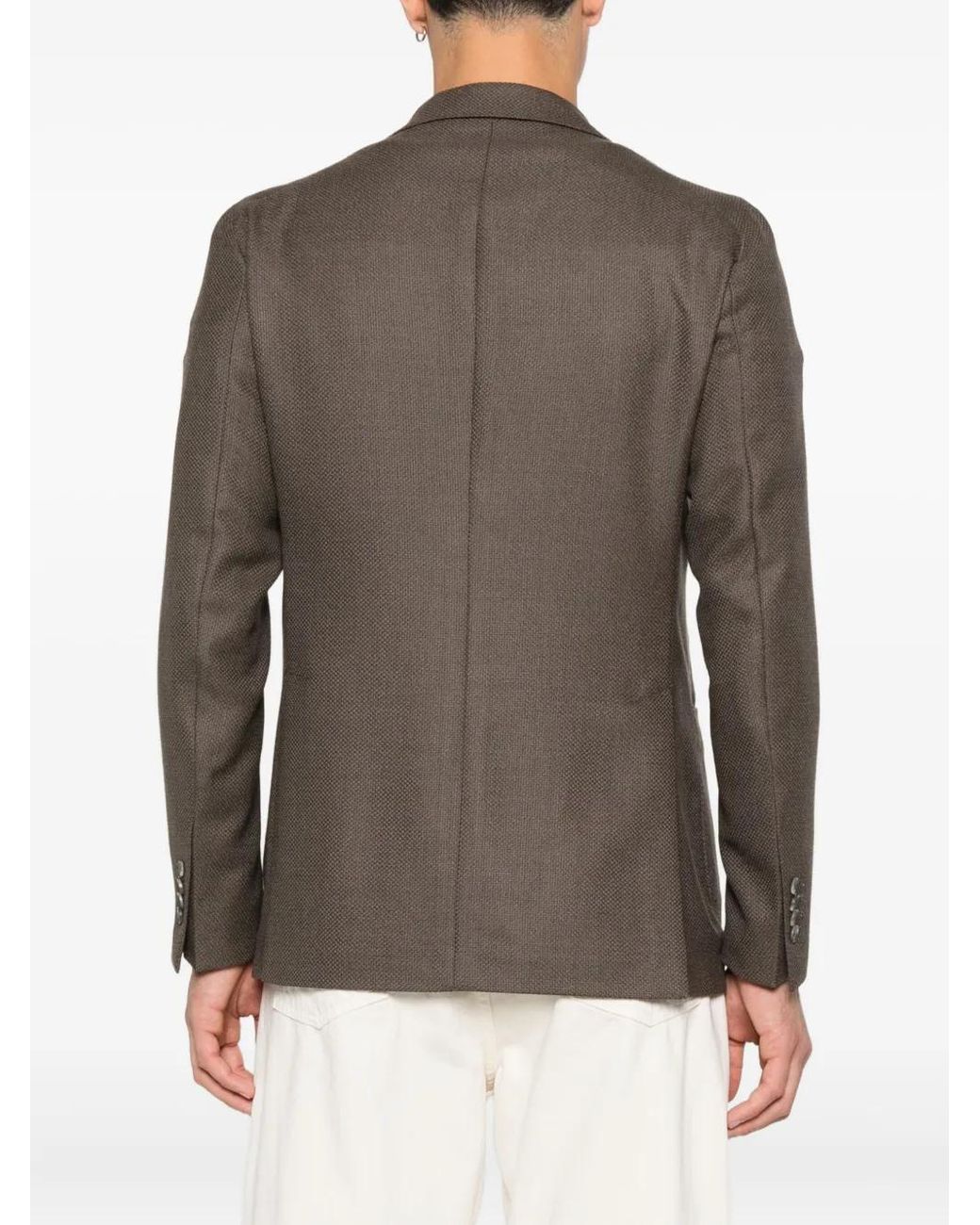 Tagliatore Brown Textured Two-Button Blazer for men