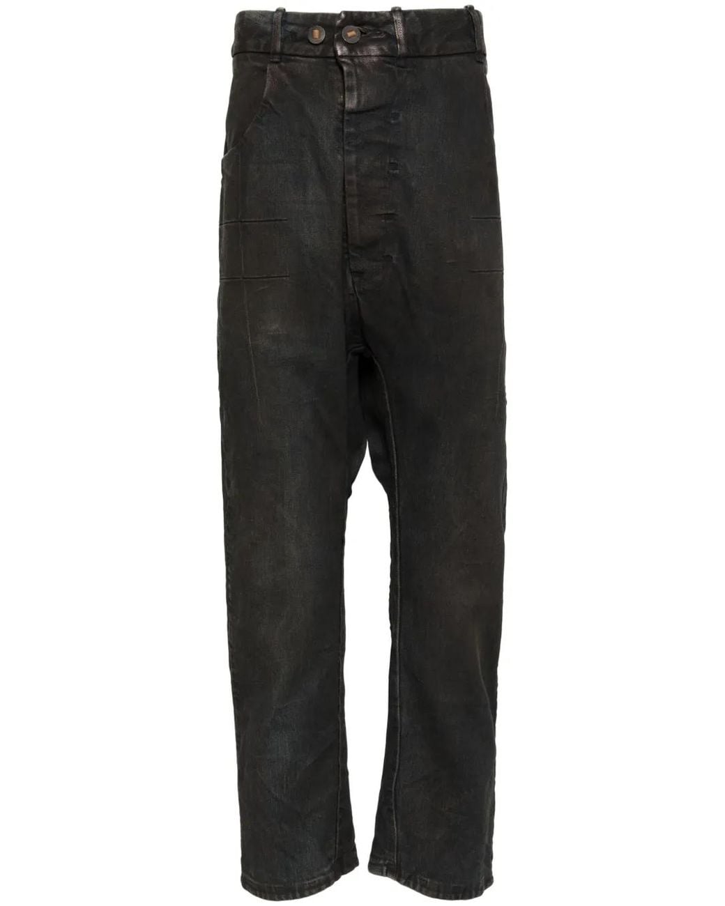 Boris Bidjan Saberi Black Cotton Loose-Fit Trousers for men