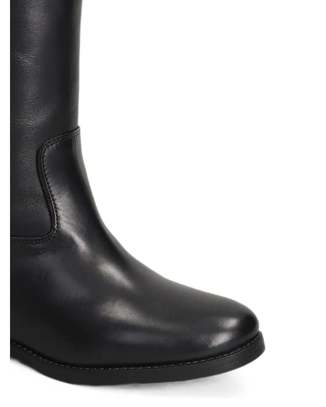 Julie Dee Black V-Logo Knee-High Boots