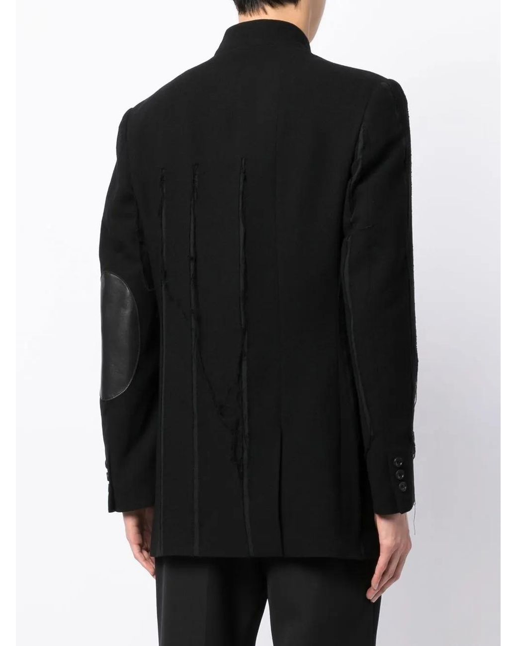 Yohji Yamamoto Black Button-Up Long-Sleeve Blazer for men