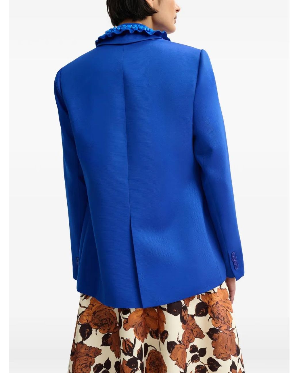 Essentiel Antwerp Blue Button Flap-Pocket Blazer
