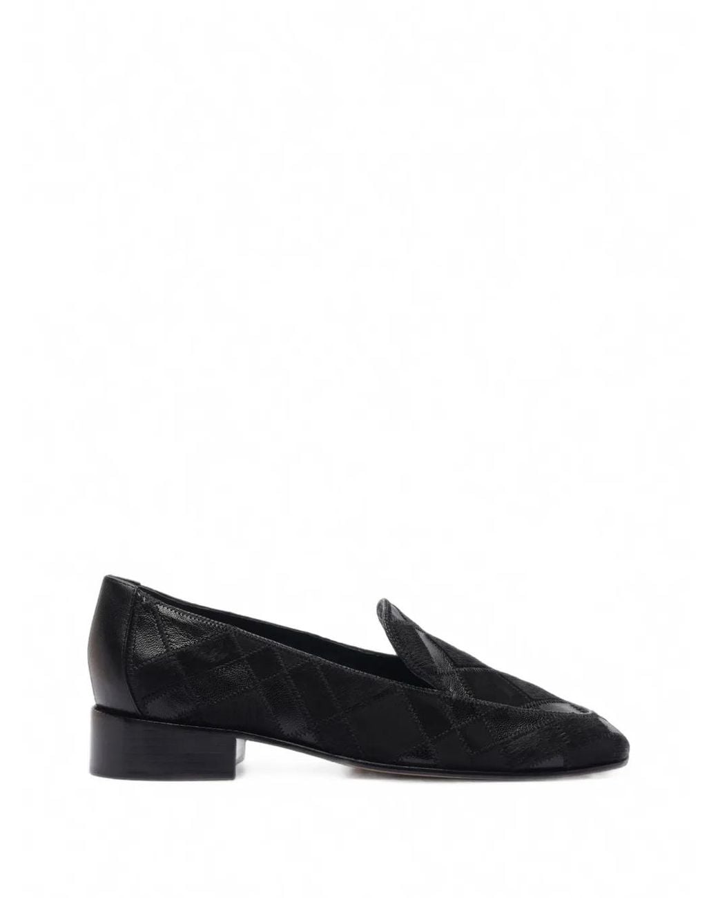 Alexandre Birman Black Annelise Patchwork Loafers