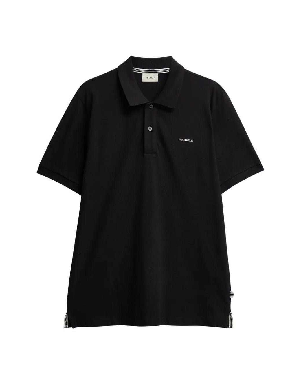 Pringle of Scotland Black Logo-Rubberised Short-Sleeved Polo Shirt for men