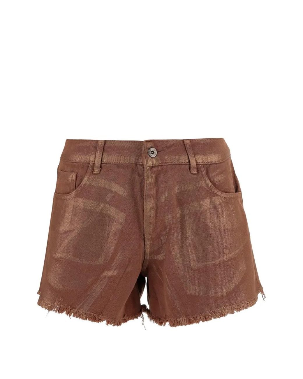 DON'T @ ME Brown Frayed Shorts