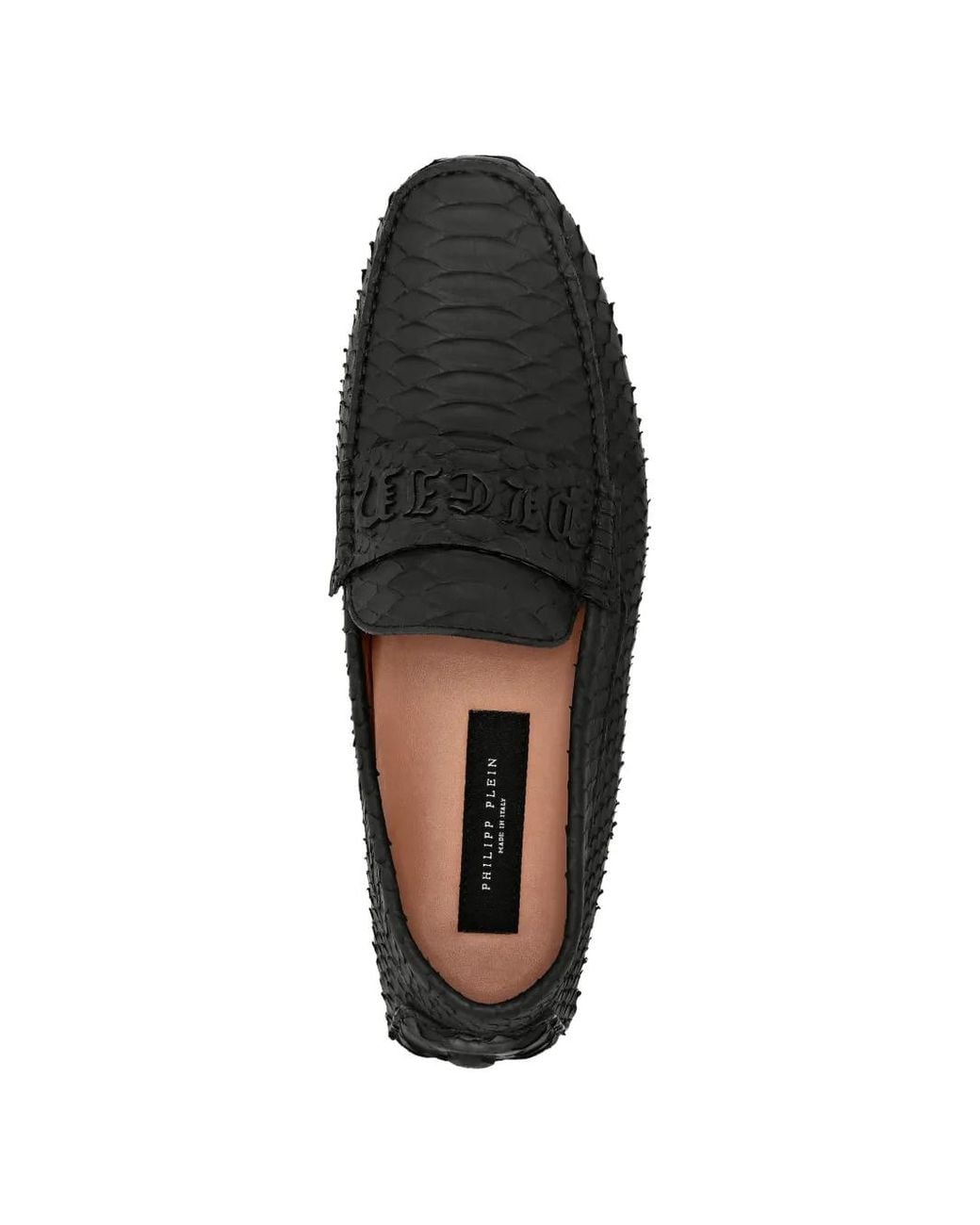 Philipp Plein Black Python-Skin Loafers for men