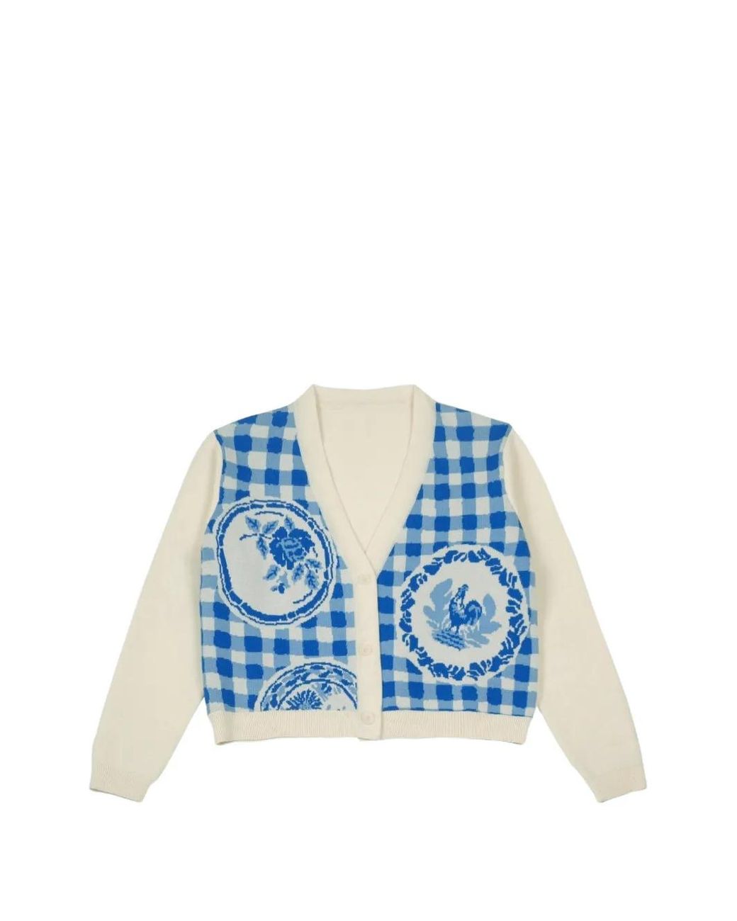 Mii Blue Yaya Gingham Jacquard Cardigan