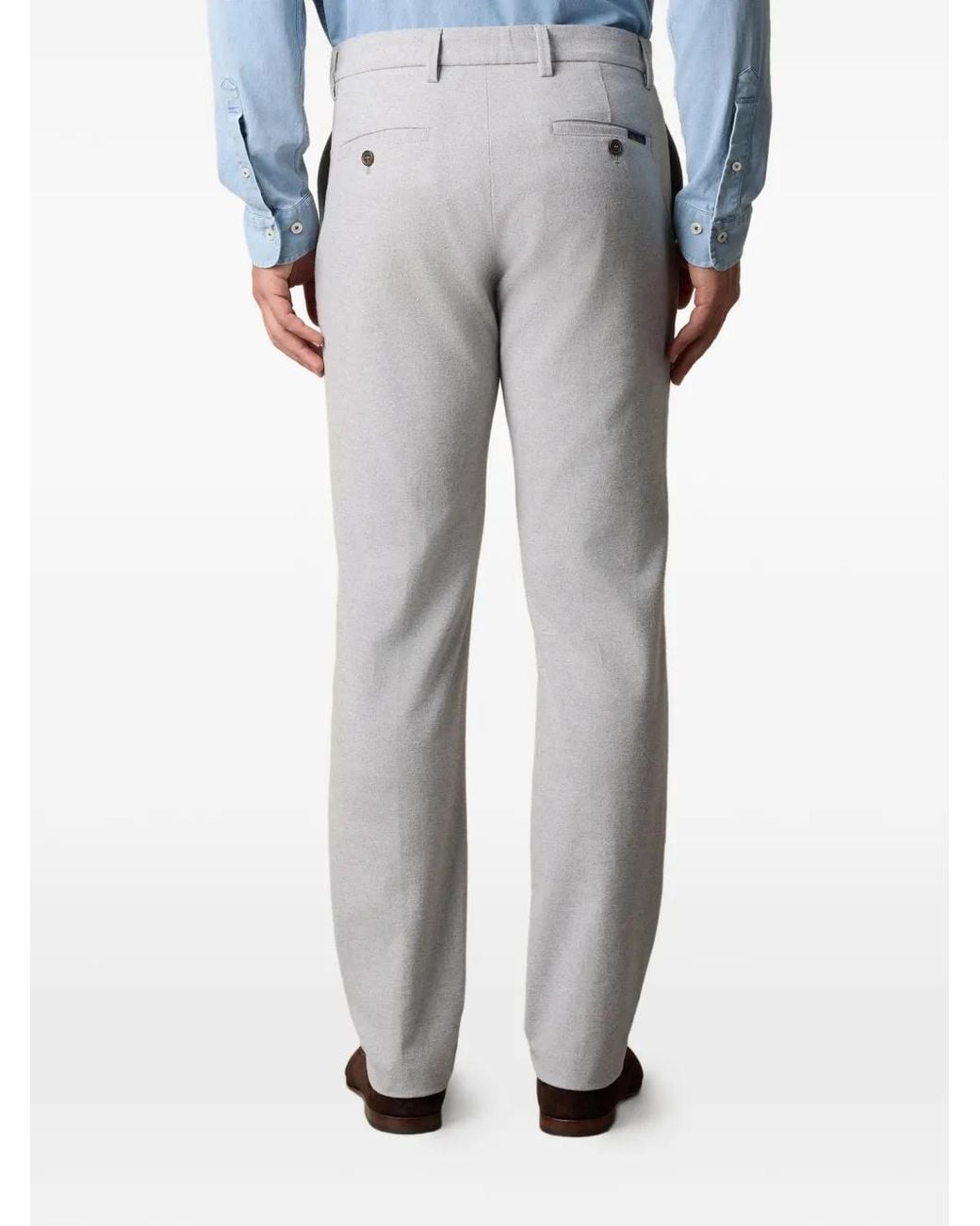 Brooks Brothers Gray Rear Welt-Pockets Trousers for men