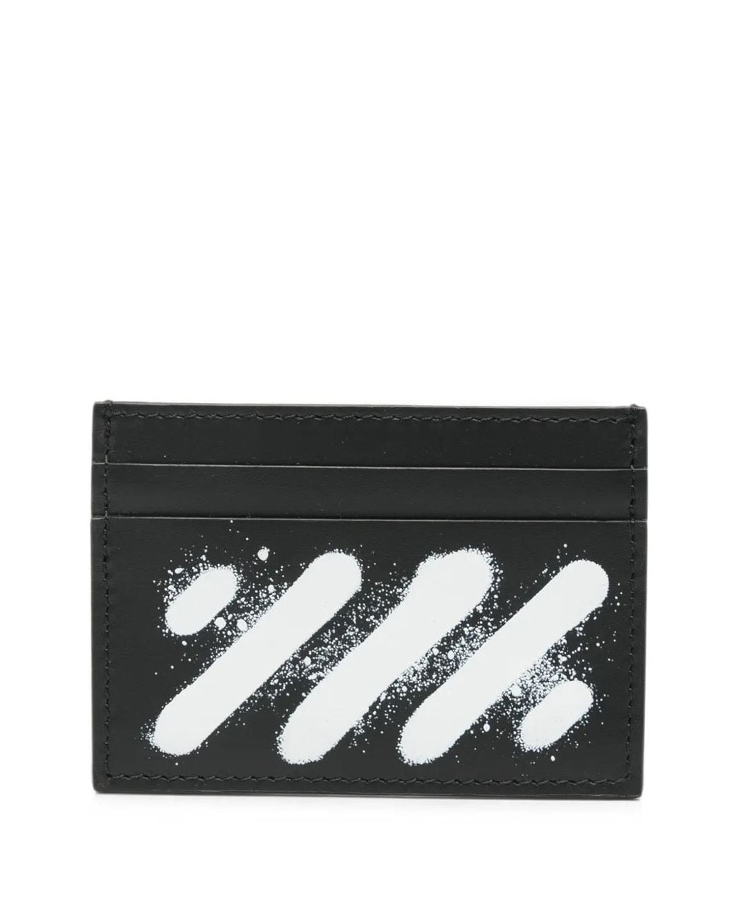 Off-White c/o Virgil Abloh Black Diagonals Leather Cardholder for men