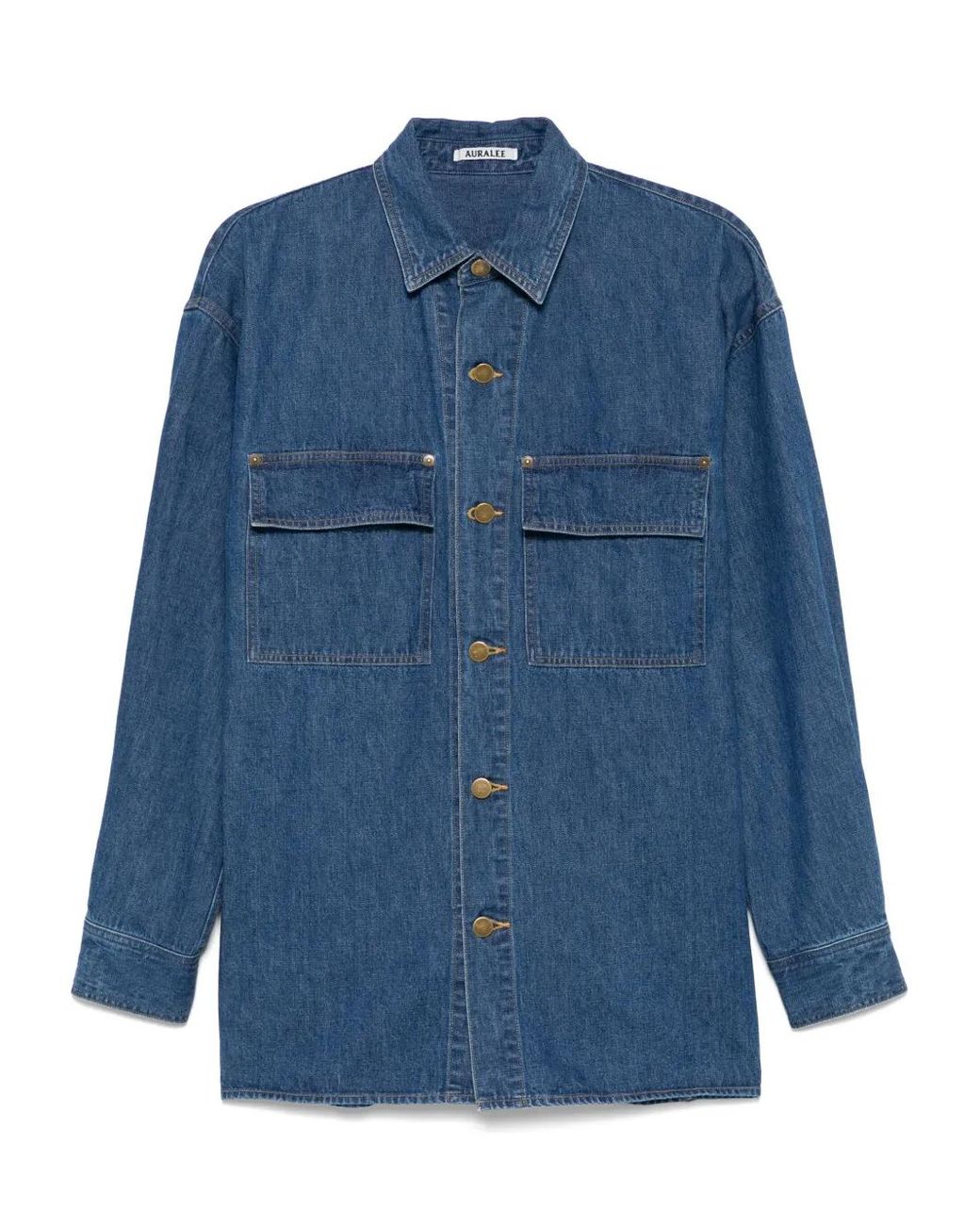 Auralee Blue Selvedge Shirt for men