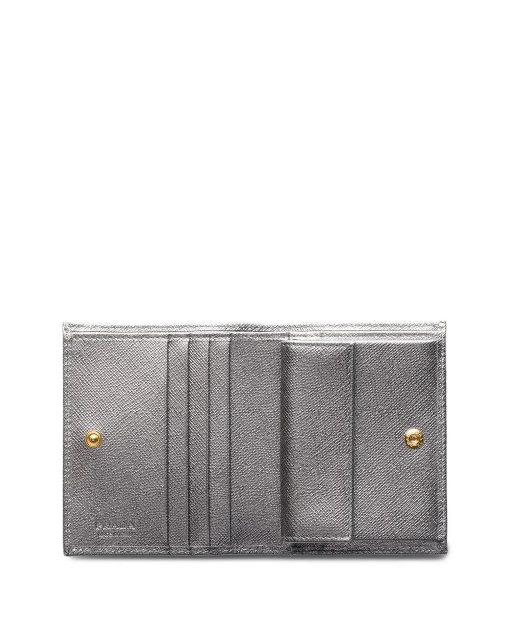 Prada Gray Portefeuille En Cuir Saffiano