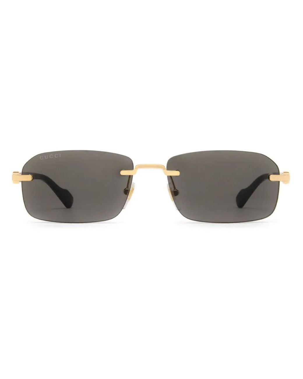 Gucci Metallic Rimless Rectangle-Frame Sunglasses