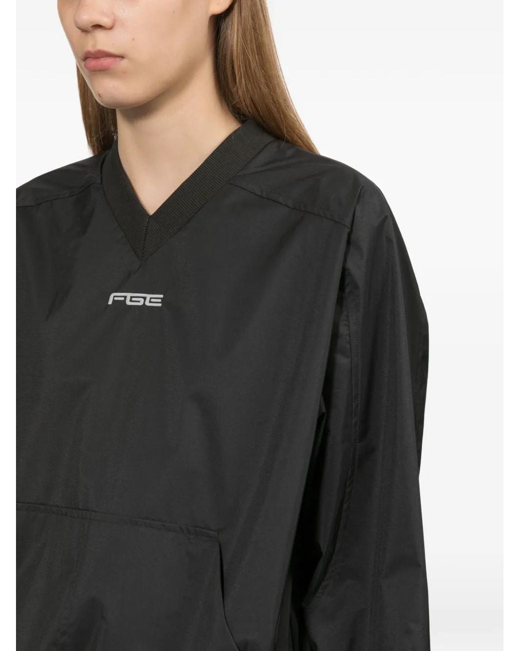 Fear Of God Black Logo-Print V-Neck Sweatshirt
