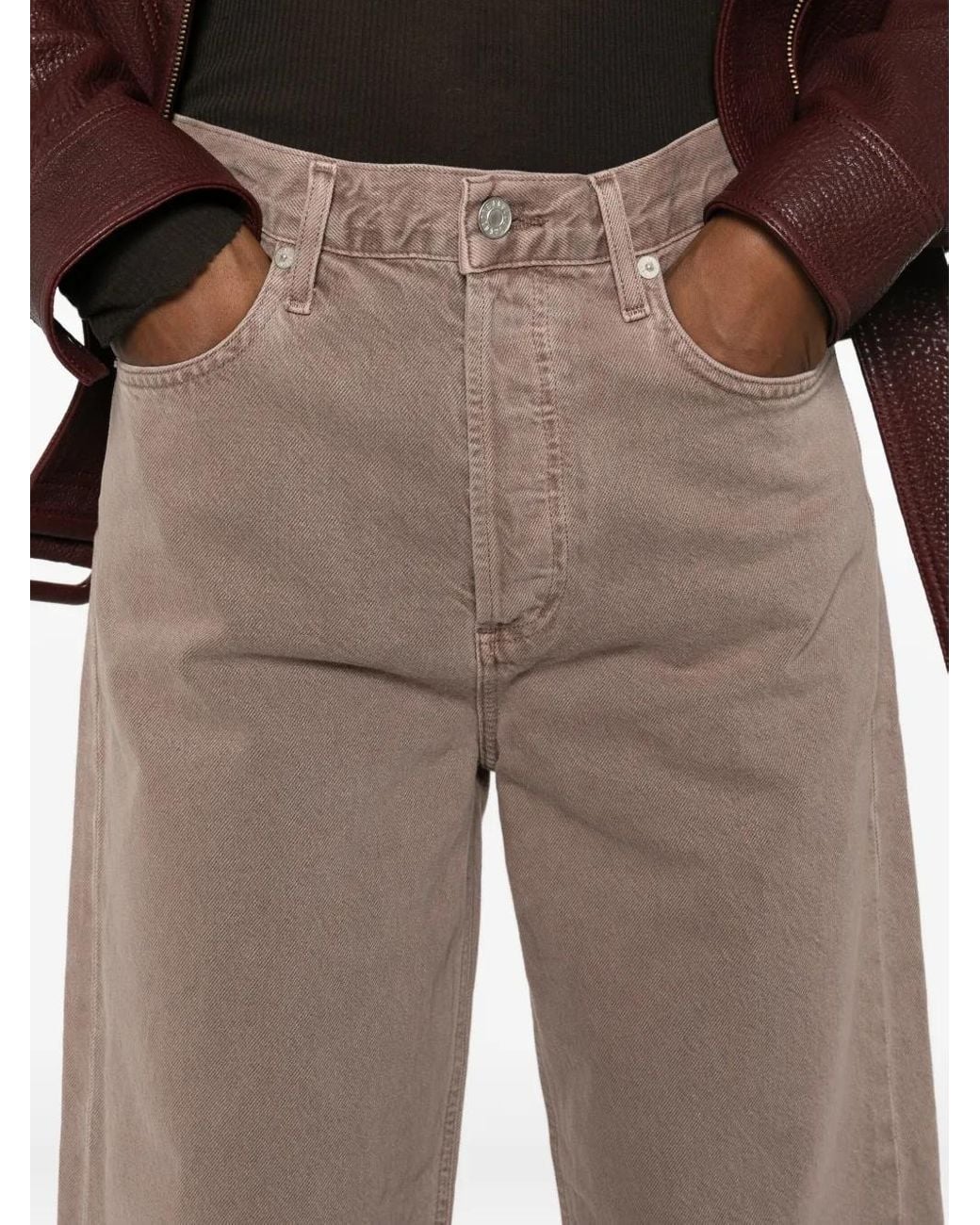 Agolde Gray Five-Pocket Trousers