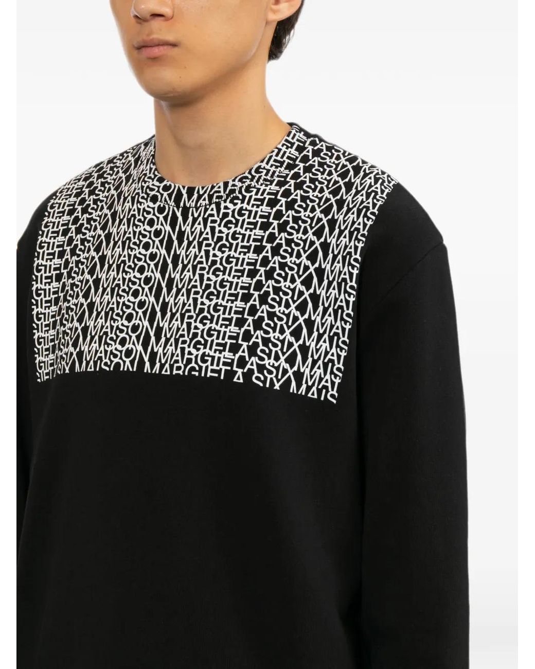MM6 by Maison Margiela Black Logo-Print Sweatshirt for men