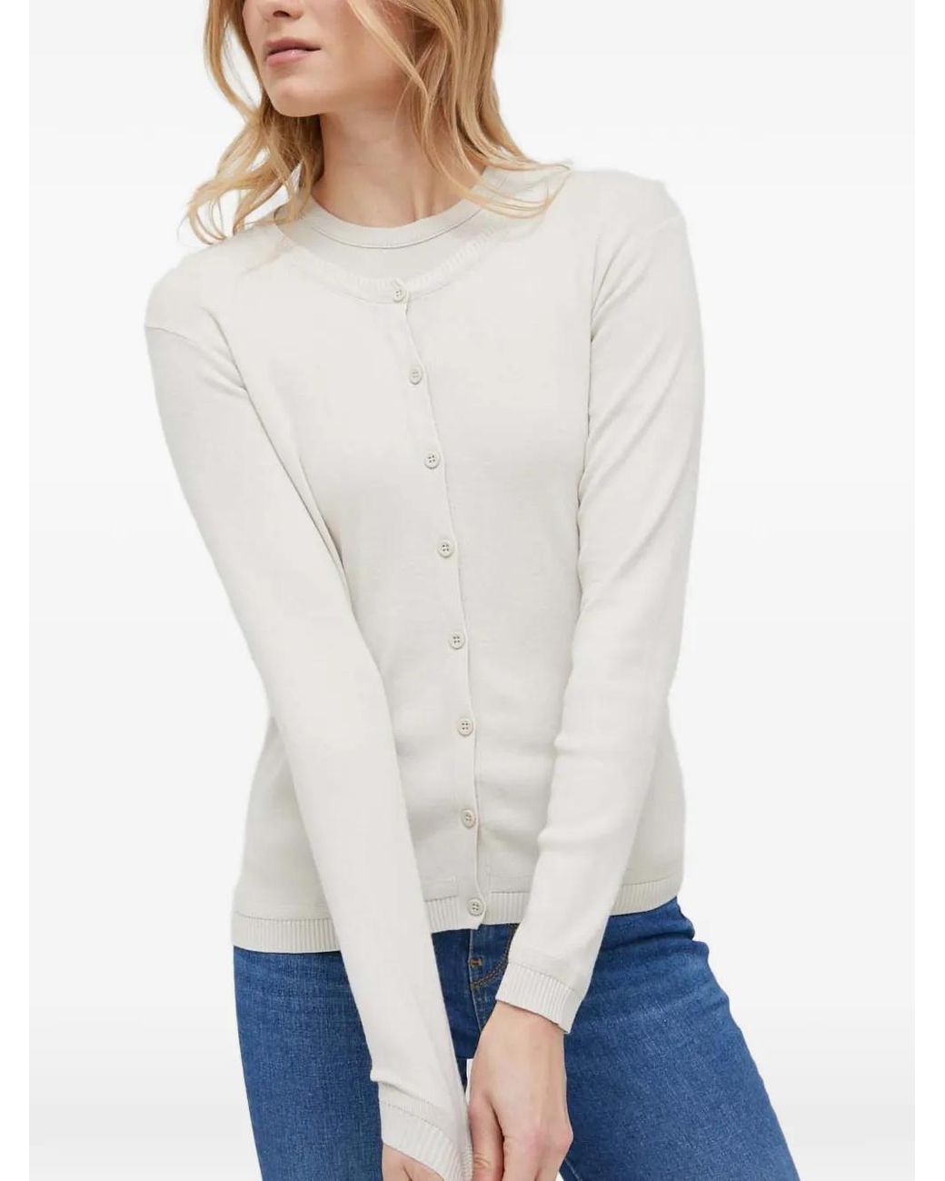 Benetton Vest Met Knopen in het White