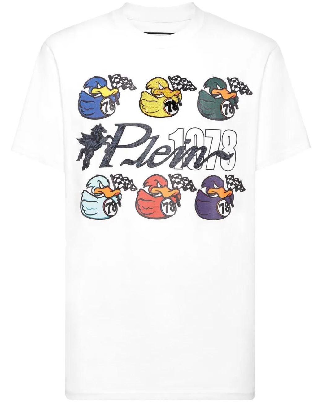 Philipp Plein White Graphic-Print T-Shirt for men