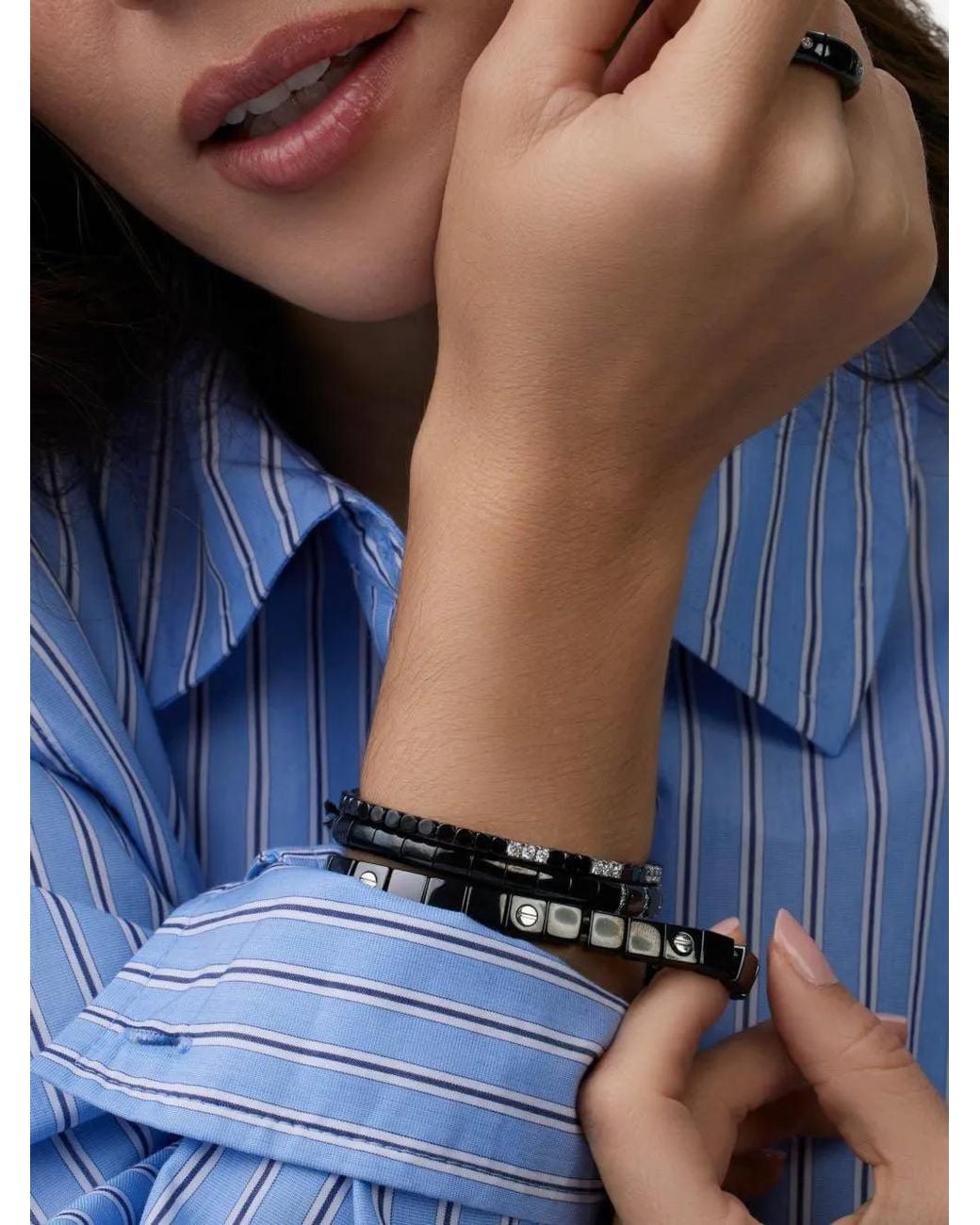 ’ROBERTO DEMEGLIO White Dado Diamond-Embelishment Bracelet