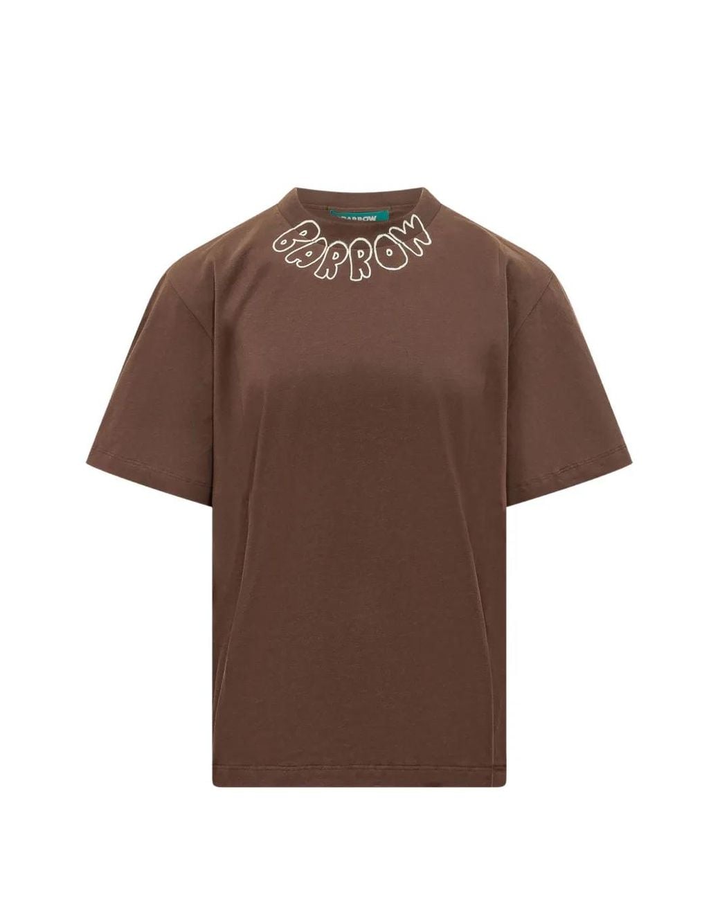 Barrow Brown T-Shirt En Coton À Imprimé Graphique for men