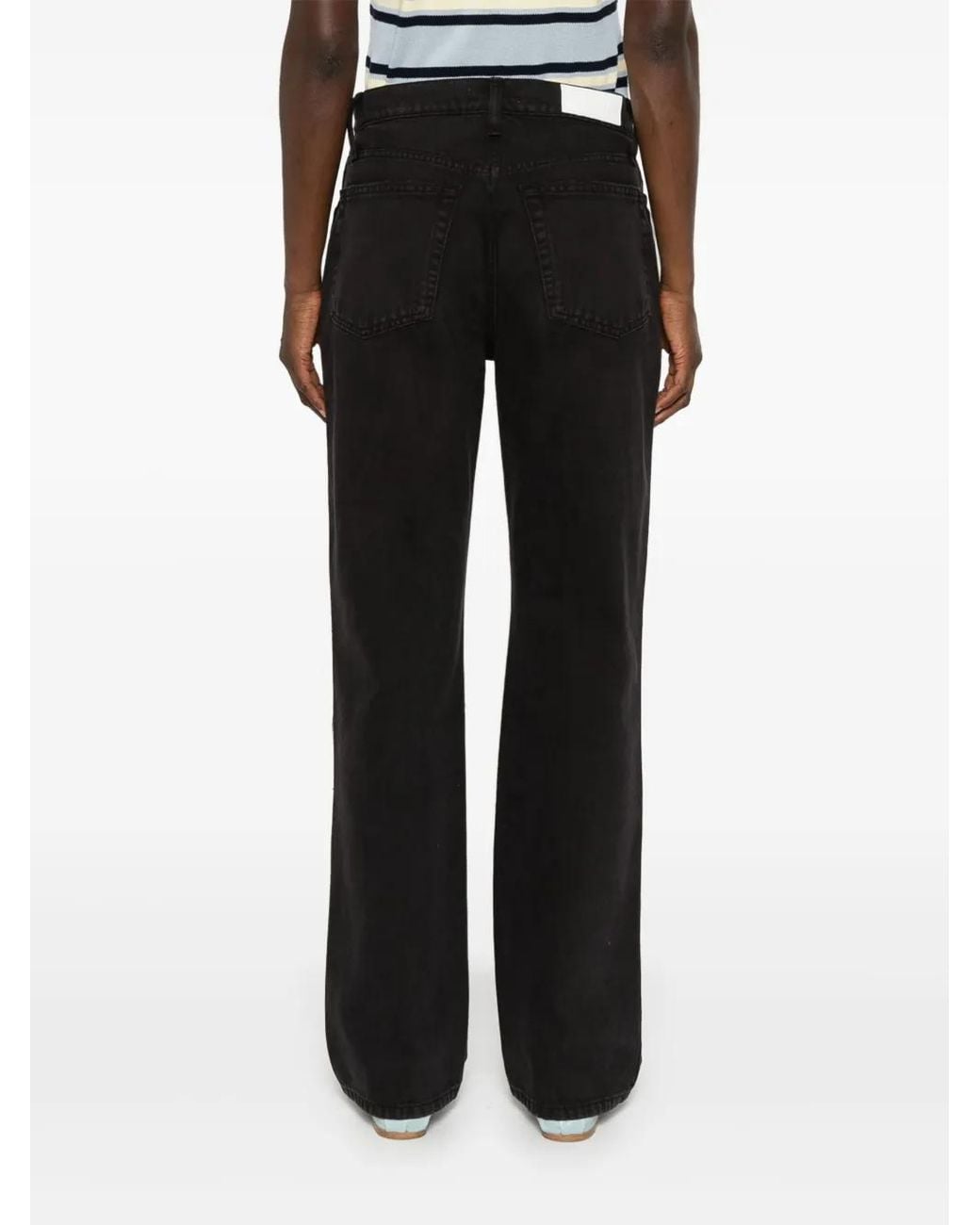 Re/done Black High-Waisted Flared-Leg Jeans